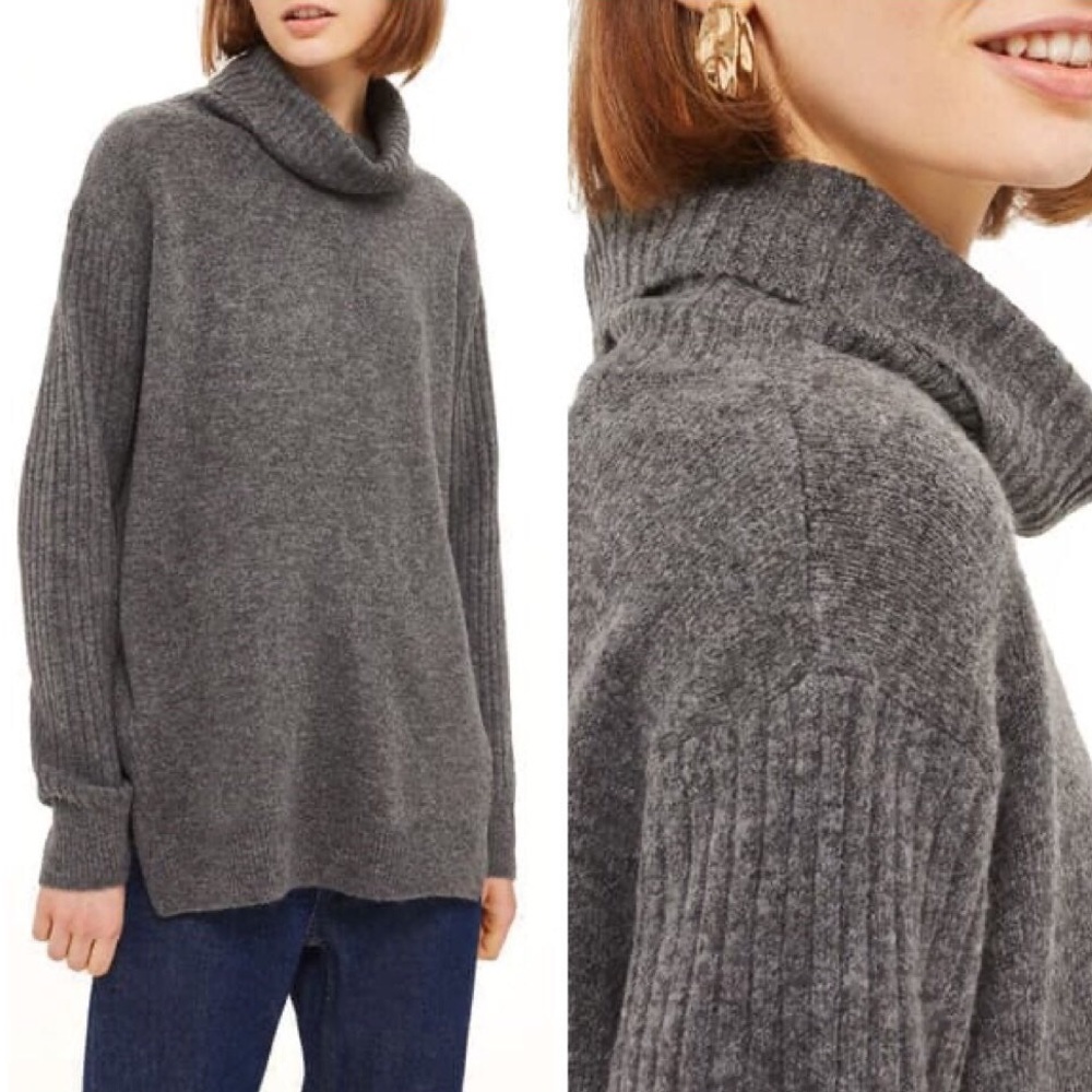 Topshop Oversize Funnel Neck Sweater